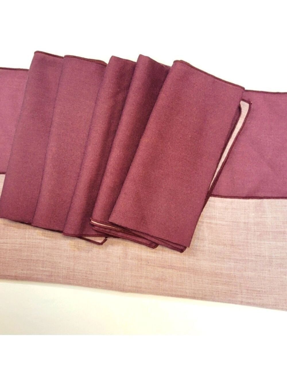 Burgundy Linen Napkin Set 6 Piece
